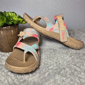 Skechers Outdoor Reggae Cali Gear Foamies Sandals Multicolor Straps 8 Women's